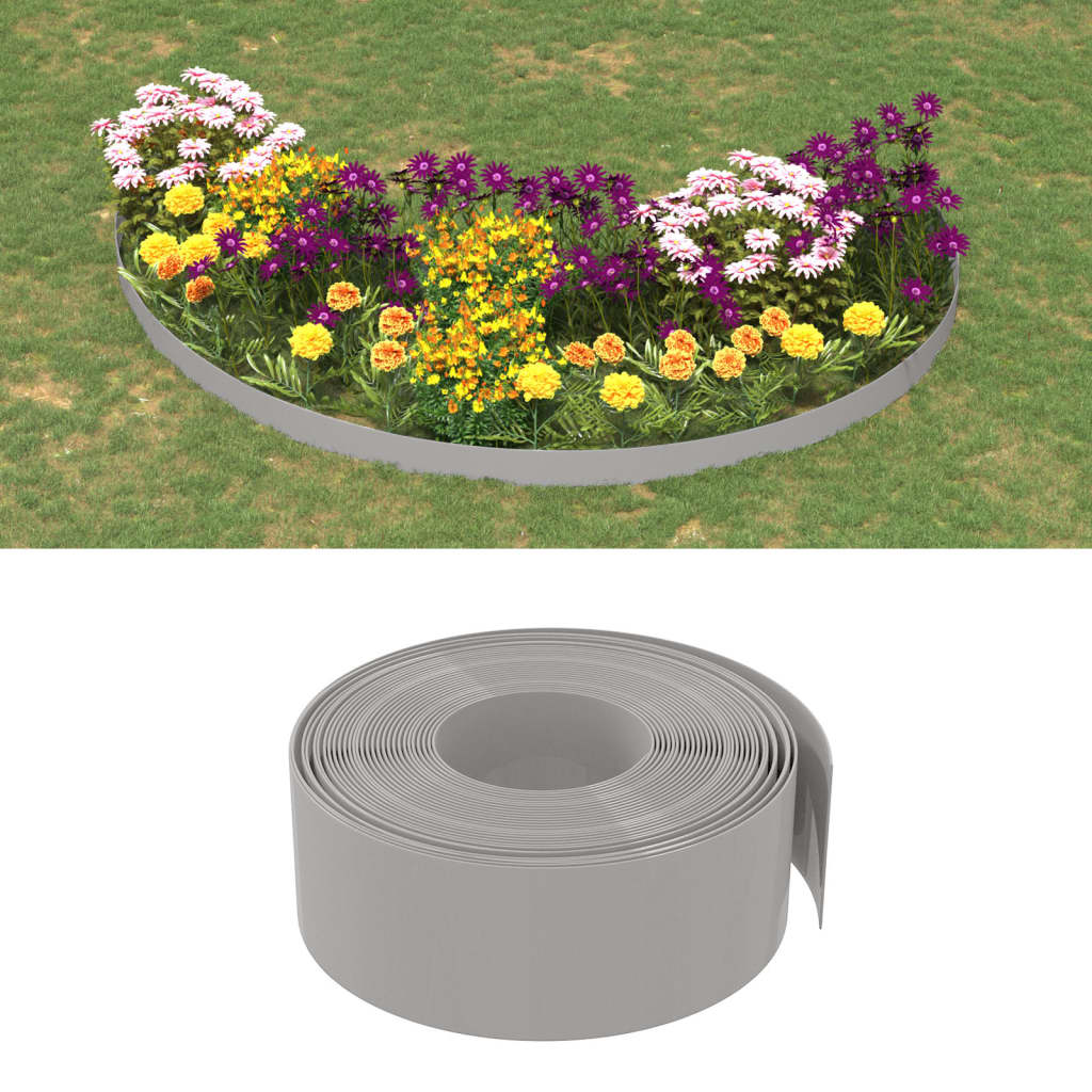 Vidaxl Gartenkanten 2 Stk. 10 m 20 cm Polyethylen grau