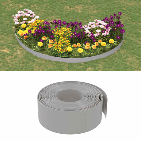 VidaXL Garteneinfassung 4 Stk. 10 m 20 cm Polyethylen grau