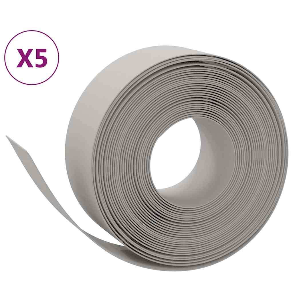 Vidaxl Gartenkanten 5 Stk. 10 m 20 cm Polyethylen grau