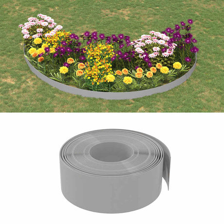 Vidaxl Gartenkanten 5 Stk. 10 m 20 cm Polyethylen grau