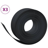 VidaXL Garteneinfassung 3 Stk. 10 m 20 cm Polyethylen schwarz