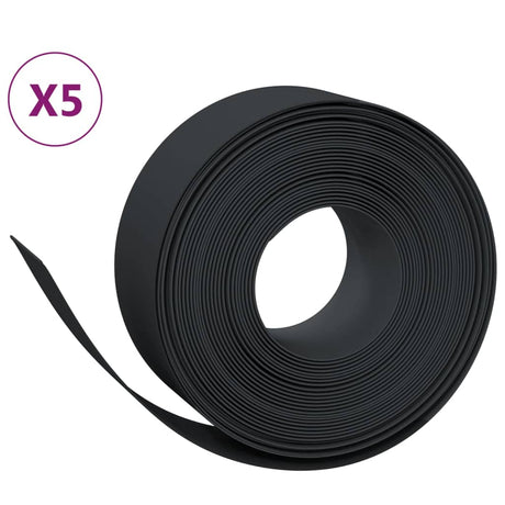 Vidaxl Gartenkanten 5 Stk. 10 m 20 cm Polyethylen schwarz