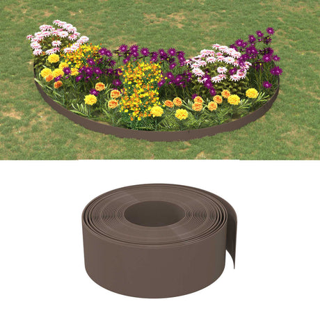 Vidaxl Gartenkanten 2 Stk. 10 m 20 cm Polyethylen braun