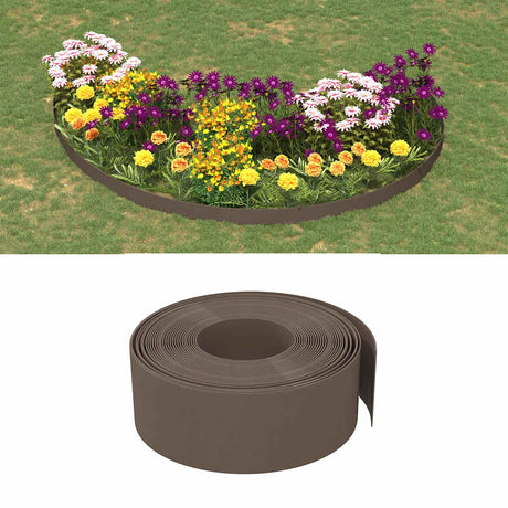Vidaxl Gartenkanten 3 Stück 10 m 20 cm Polyethylen braun