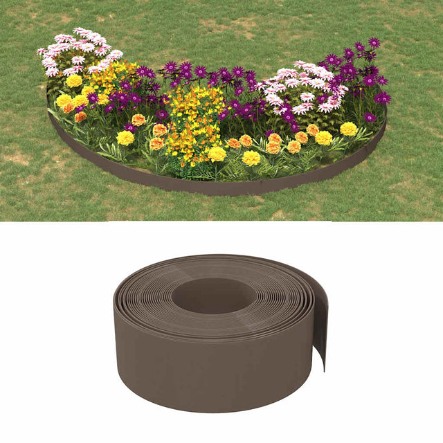 Vidaxl Gartenkanten 3 Stück 10 m 20 cm Polyethylen braun