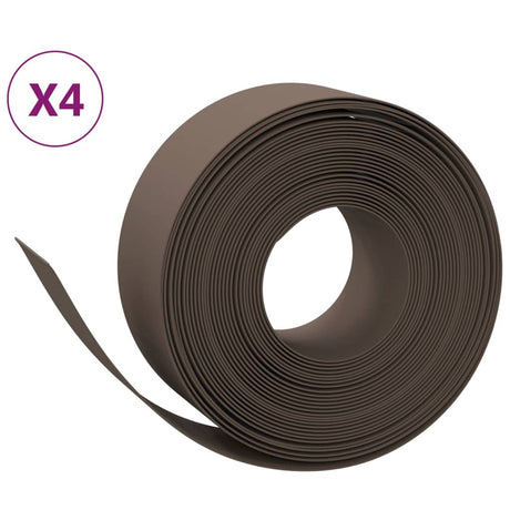 Vidaxl Gartenkanten 4 Stück 10 m 20 cm Polyethylen braun