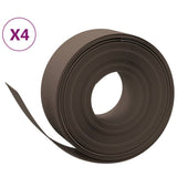 VidaXL Garteneinfassung 4 Stk. 10 m 20 cm Polyethylen braun