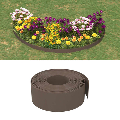 Vidaxl Gartenkanten 4 Stück 10 m 20 cm Polyethylen braun