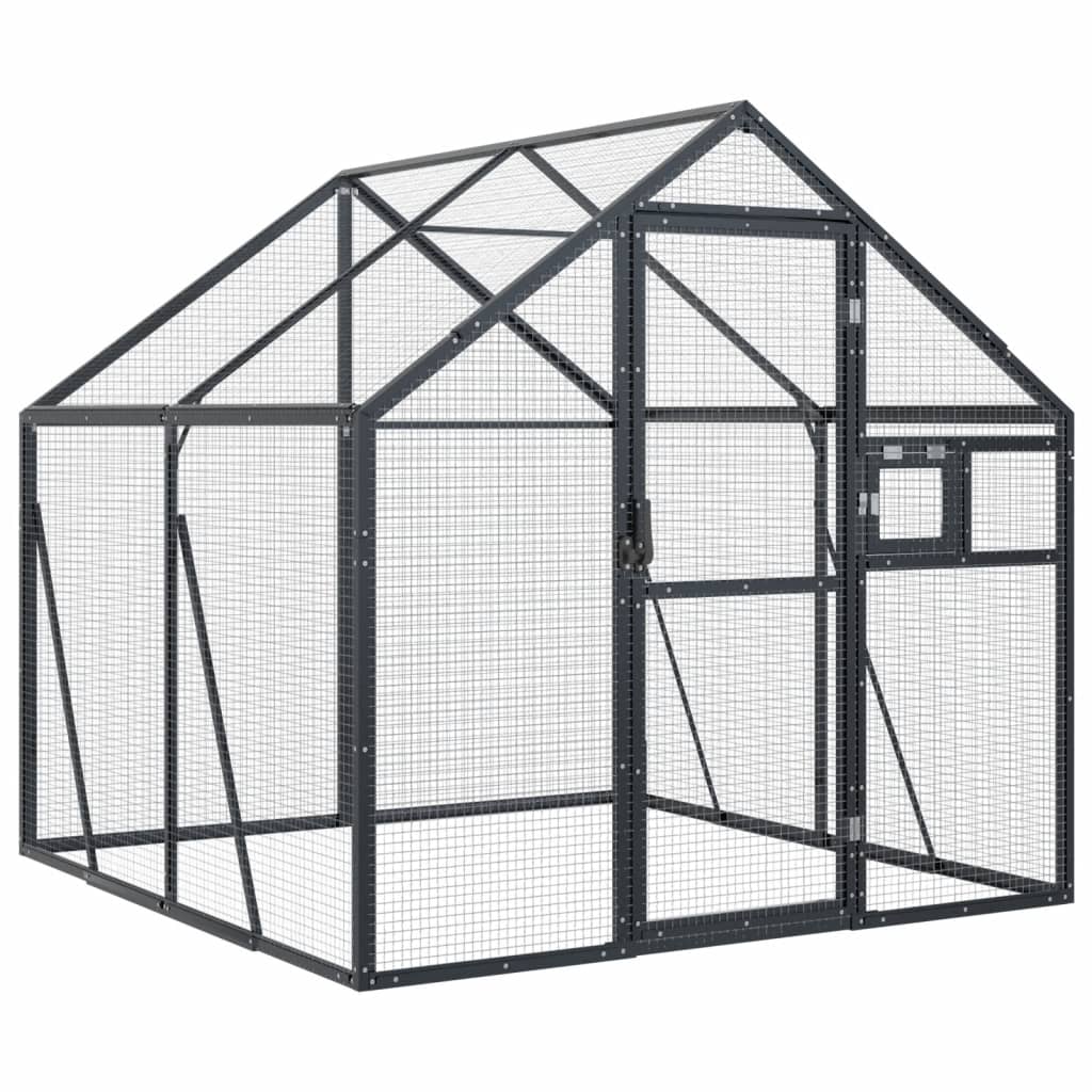 VidaXL Voliere 1,79x2x1,85 m Aluminium Anthrazit