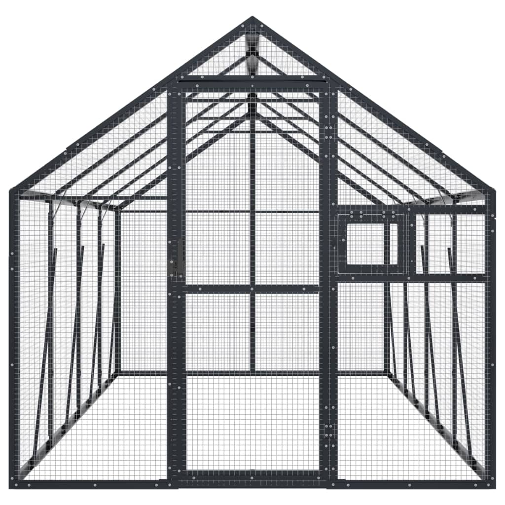 VidaXL Voliere 1,79x4x1,85 m Aluminium Anthrazit