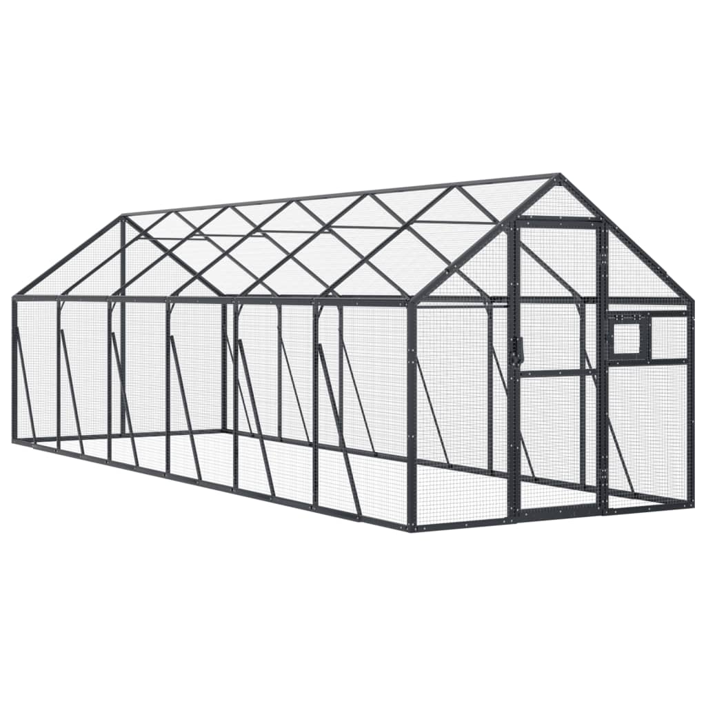 VidaXL Voliere 1,79x6x1,85 m Aluminium Anthrazit