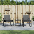 Vidaxl 3-delige tuinset met kussens polypropeen rattan donkergrijs