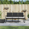 Vidaxl tuinbank 3-zits met kussens polypropeen rattan zwart