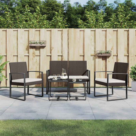 Vidaxl 5-delige tuinset met kussens polypropeen rattan bruin
