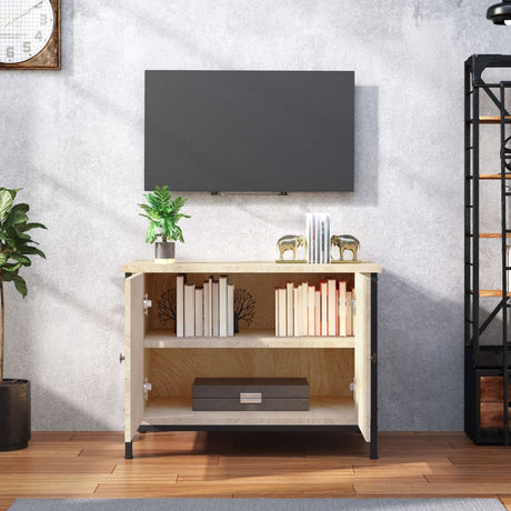 Vidaxl tv-meubel met deuren sonoma eiken 60x35x45 cm bewerkt hout
