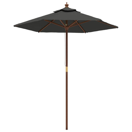 Vidaxl Sonnenschirm mit Holzmast 196x231 cm Anthrazit
