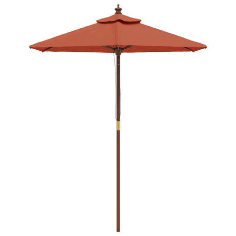 Vidaxl-Sonnenschirm mit Holzstange 196 x 231 cm, terrakottafarben