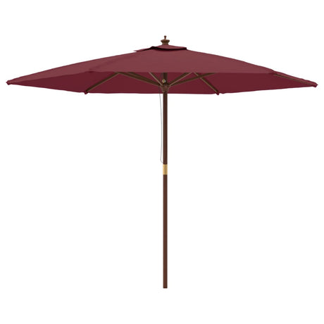 Vidaxl parasol met houten paal 299x240 cm bordeauxrood