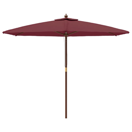 Vidaxl parasol met houten paal 299x240 cm bordeauxrood