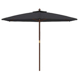 Vidaxx Sonnenschirm mit Holzstange 299x240 cm schwarz