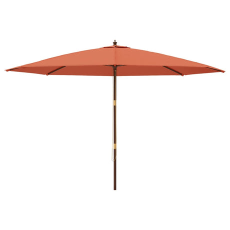 Vidaxl parasol met houten paal 400x273 cm terracottakleurig