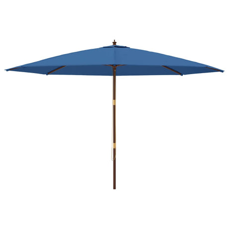Vidaxl parasol met houten paal 400x273 cm azuurblauw
