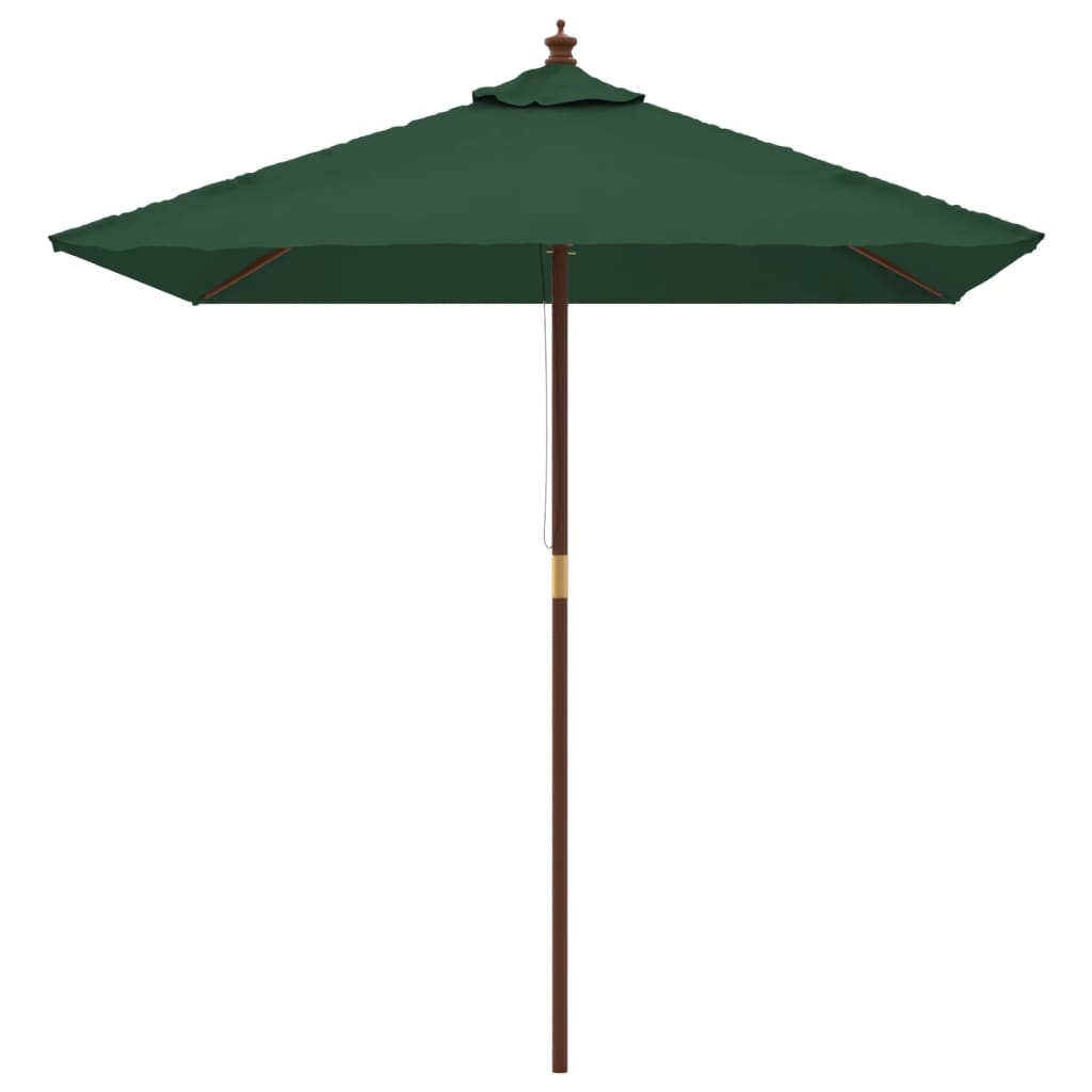 VidaXL Sonnenschirm mit Holzstange 198x198x231 cm grün