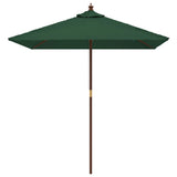 VidaXL Sonnenschirm mit Holzstange 198x198x231 cm grün