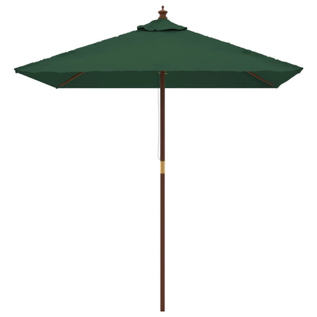 VidaXL Sonnenschirm mit Holzstange 198x198x231 cm grün