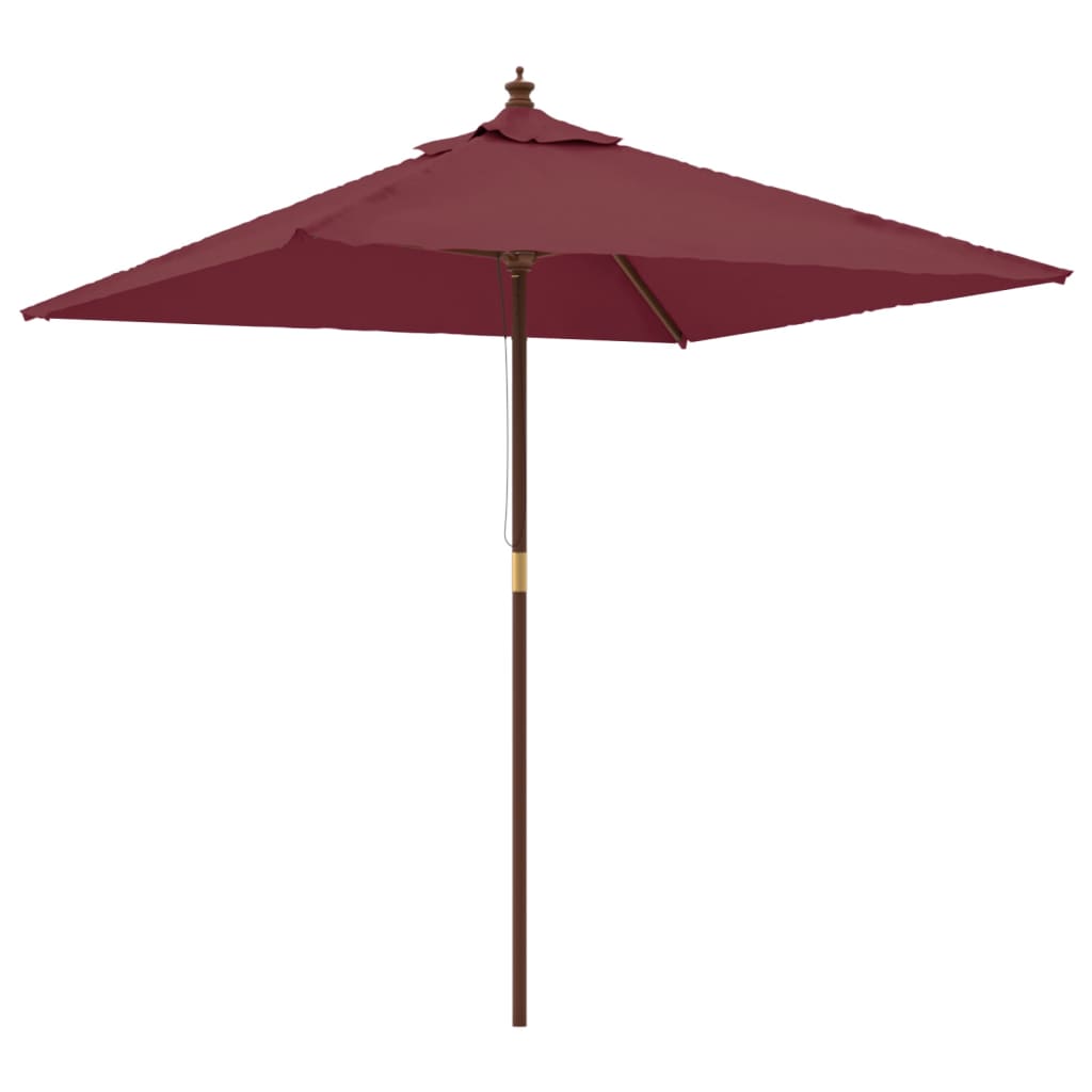 VidaXL Sonnenschirm mit Holzstange 198x198x231 cm burgunderrot