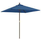 VidaXL Sonnenschirm mit Holzstange 198x198x231 cm azurblau
