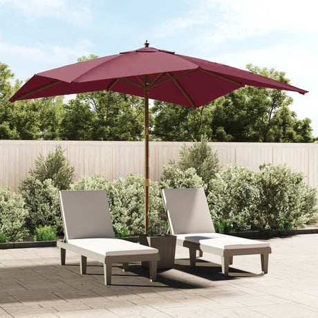 VidaXL Sonnenschirm mit Holzstange 300x300x273 cm Burgunderrot