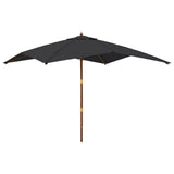 Vidaxx Sonnenschirm mit Holzstange 300x300x273 cm schwarz