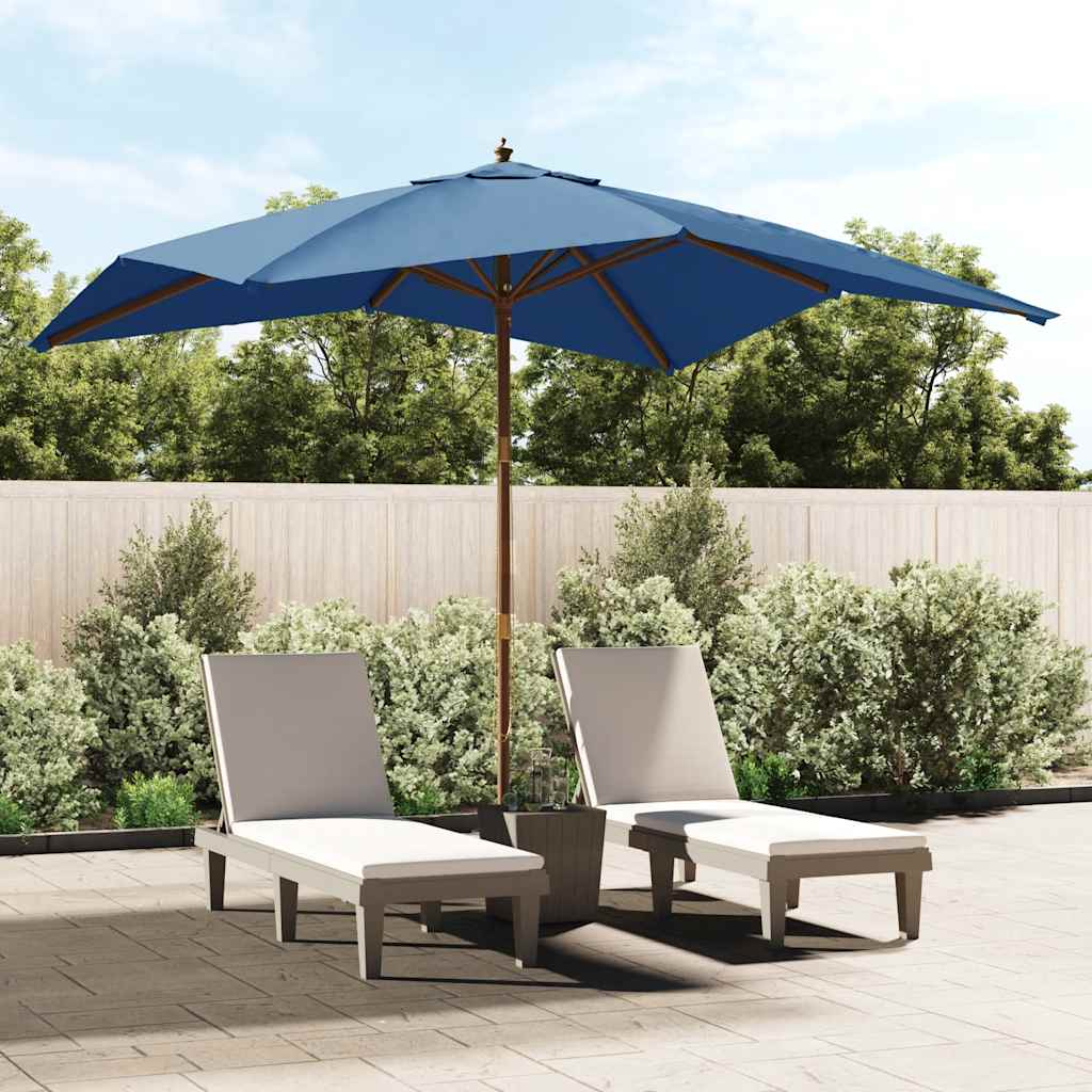 Vidaxx Sonnenschirm mit Holzstange 300x300x273 cm azurblau