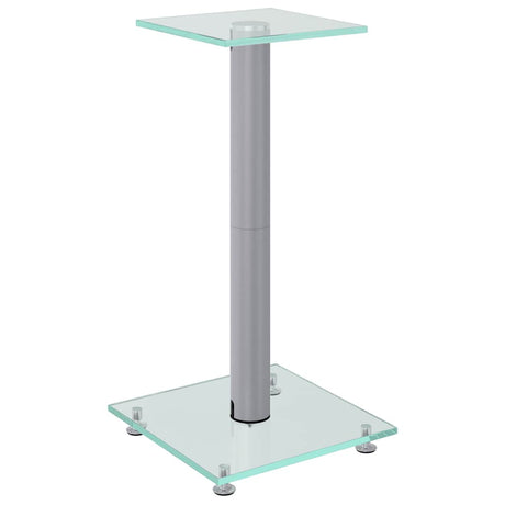 Vidaxl-Lautsprecherständer, 2 Stück, 1 Säule, gehärtetes Glas, silberfarben