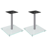 Vidaxl-Lautsprecherständer, 2 Stück, 1 Säule, gehärtetes Glas, silberfarben