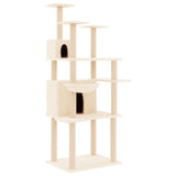 Vidaxl Katzenmöbel mit Sisal-Kratzstämmen 166 cm cremefarben