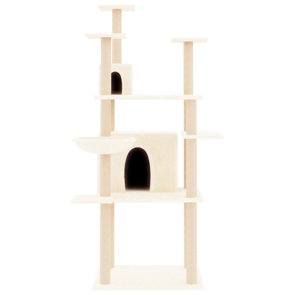 Vidaxl Katzenmöbel mit Sisal-Kratzstämmen 166 cm cremefarben