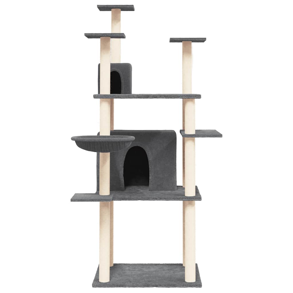Vidaxl Katzenmöbel mit Sisal-Kratzstämmen 166 cm dunkelgrau