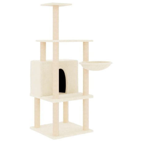 Vidaxl Katzenmöbel mit Sisal-Kratzstämmen 132 cm cremefarben