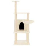 Vidaxl Katzenmöbel mit Sisal-Kratzstämmen 132 cm cremefarben