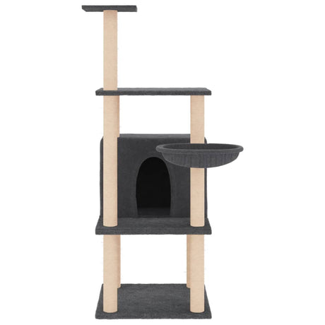 Vidaxl Katzenmöbel mit Sisal-Kratzstämmen 132 cm dunkelgrau