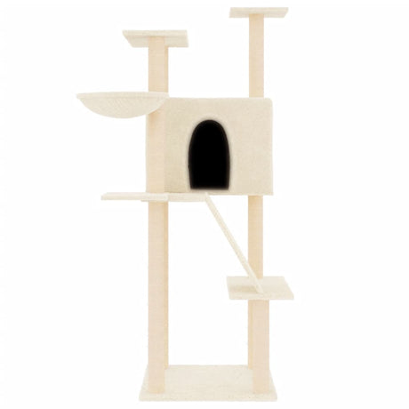 Vidaxl Katzenmöbel mit Sisal-Kratzstämmen 143 cm cremefarben