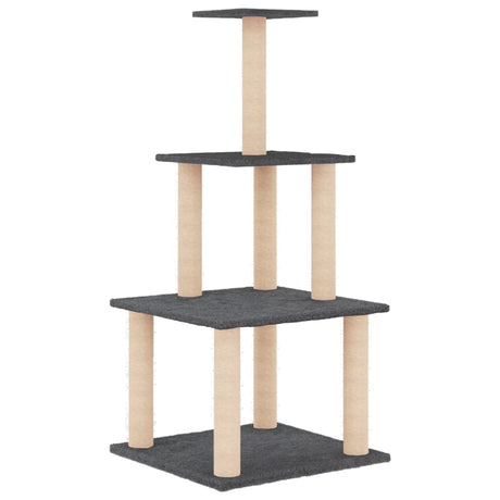 Vidaxl -Katzenmöbel mit Sisal -Kratzerpfosten 111 cm dunkelgrau