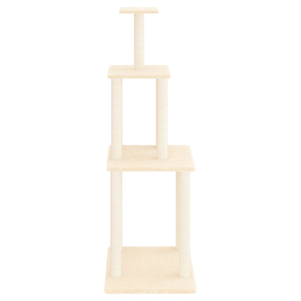 Vidaxl Katzenmöbel mit Sisal-Kratzstämmen 149 cm cremefarben