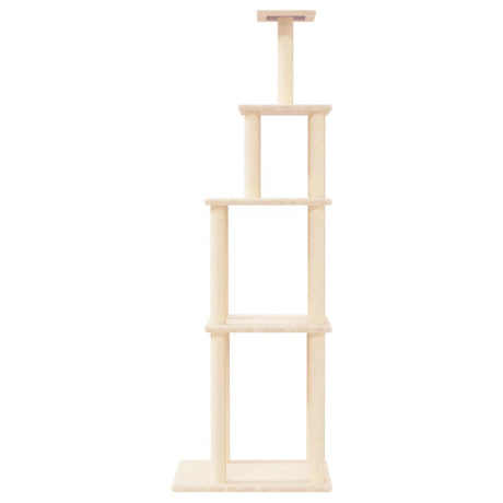 Vidaxl Katzenmöbel mit Sisal-Kratzstämmen 183 cm cremefarben