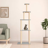 Vidaxl Katzenmöbel mit Sisal-Kratzstämmen 183 cm hellgrau