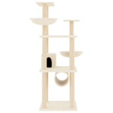 Vidaxl Katzenmöbel mit Sisal-Kratzstämmen 141 cm cremefarben