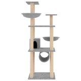 Vidaxl Katzenmöbel mit Sisal-Kratzstämmen 141 cm hellgrau