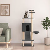 Vidaxl Katzenmöbel mit Sisal-Kratzstämmen 153 cm dunkelgrau